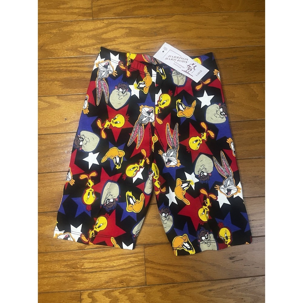 Looney Tunes Character Print Pajama Shorts Youth Size Large Vintage Made In USA